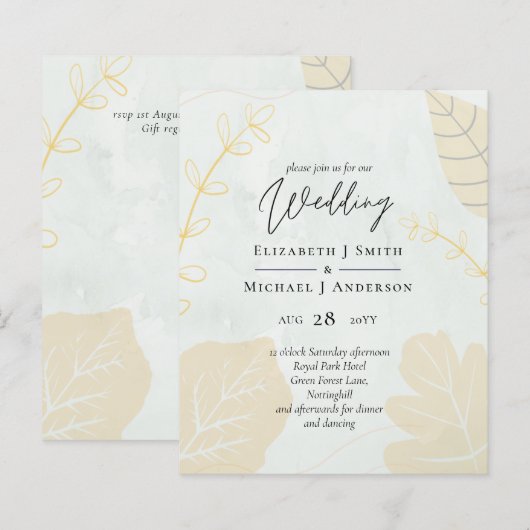 LeahG Budget Wedding Gold Gray Herbstlaube (Vorne/Hinten)