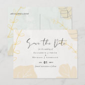 LeahG Budget Wedding Gold Gray Herbstlaube Postkarte (Vorne/Hinten)