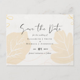 LeahG Budget Wedding Gold Gray Herbstlaube Postkarte