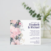 LeahG Budget Wedding Pink Blue Floral (Stehend Vorderseite)