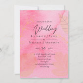 LeahG Budget Wedding Pink Peach Wassercolor Abstra (Vorderseite)