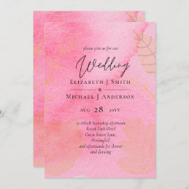 LeahG Budget Wedding Pink Peach Wassercolor Abstra