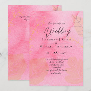 LeahG Budget Wedding Pink Peach Wassercolor Abstra
