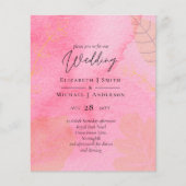 LeahG Budget Wedding Pink Peach Wassercolor Abstra (Vorderseite)