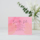 LeahG Budget Wedding Pink Peach Wassercolor Abstra Postkarte (Stehend Vorderseite)