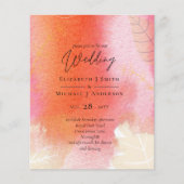LeahG Budget Wedding Red Orange Watercolor Blätter (Vorderseite)