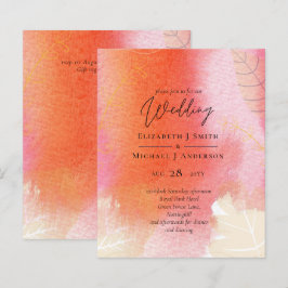 LeahG Budget Wedding Red Orange Watercolor Blätter