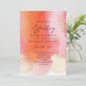 LeahG Budget Wedding Red Orange Watercolor Blätter (Stehend Vorderseite)