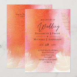 LeahG Budget Wedding Red Orange Watercolor Blätter