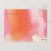 LeahG Budget Wedding Red Orange Watercolor Blätter Postkarte (Rückseite)