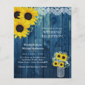 LeahG Budget Wedding REZEPTION Rustikale Sonnenblu (Vorderseite)