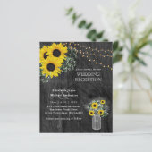 LeahG Budget Wedding REZEPTION Rustikale Sonnenblu (Stehend Vorderseite)