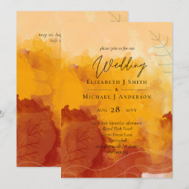 LeahG Budget Wedding Watercolor Sunset Herbstlaube