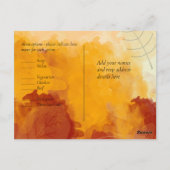 LeahG Budget Wedding Watercolor Sunset Herbstlaube Postkarte (Rückseite)