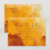 LeahG Budget Wedding Watercolor Sunset Herbstlaube Postkarte (Vorne/Hinten)