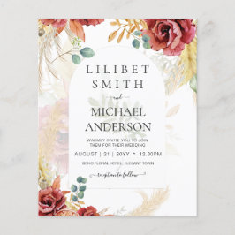 LeahG Burgund Terracotta Hochzeit im Herbst laden Flyer