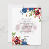 LeahG Burgundy Blauer Heiratsantrag Einladung (Vorderseite)