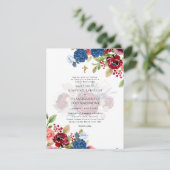 LeahG Burgundy Blauer Heiratsantrag Einladung (Stehend Vorderseite)