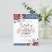 LeahG Burgundy Blue Rose Lace Hochzeit im Herbst E (Stehend Vorderseite)