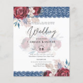 LeahG Burgundy Blue Rose Lace Hochzeit im Herbst E (Vorderseite)