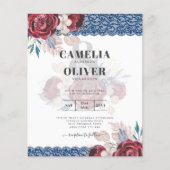 LeahG Burgundy Blue Rose Lace Hochzeit im Herbst E (Vorderseite)