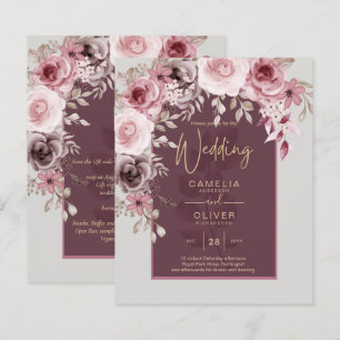 LeahG Burgundy Blush Roses Hochzeit im Herbst Inv.