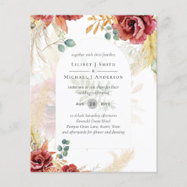 LeahG Burgundy Terracotta Hochzeit im Herbst laden Flyer