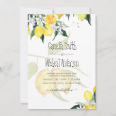 LeahG Citrus Lemons Budget Hochzeit Einladung Gelb (Vorderseite)