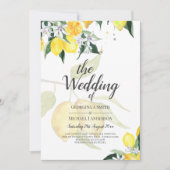 LeahG Citrus Yellow Lemons Wedding Invites (Vorderseite)
