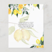 LeahG Citrus Yellow Lemons Wedding Invites (Rückseite)