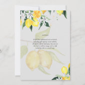 LeahG Citrus Yellow Lemons Wedding Invites Einladung (Rückseite)