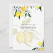 LeahG Citrus Yellow Lemons Wedding Invites Einladung (Rückseite)