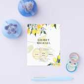 LeahG Citrus Yellow Lemons Wedding Invites Flyer (Einzeln)