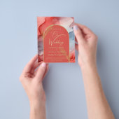 LeahG Coral Navy Blue Gold INK Wedding INVITE Flyer (Gruppe)