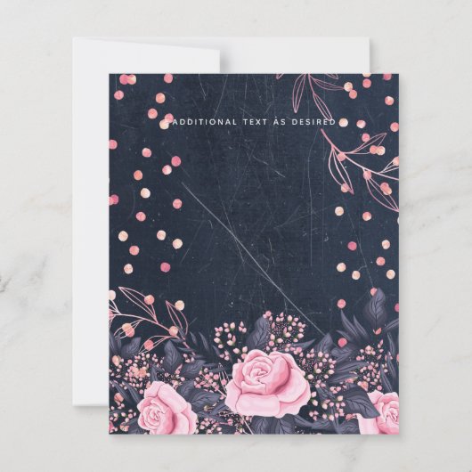 LeahG Denim Blue Rosegold Pink Floral Wedding (Rückseite)