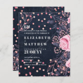 LeahG Denim Blue Rosegold Pink Floral Wedding (Vorne/Hinten)