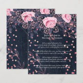 LeahG Denim Blue Rosegold Pink Floral Wedding (Vorne/Hinten)