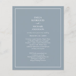 LeahG Dusty Blue Monochrome Wedding Einladung Flyer