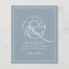 LeahG Dusty Blue Monochrome Wedding Einladung Flyer