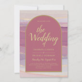LeahG Dusty Rose Lavender Gold Wedding Einladung (Vorderseite)