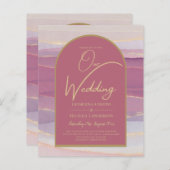 LeahG Dusty Rose Lavender Gold Wedding Einladung (Vorne/Hinten)