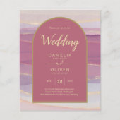 LeahG Dusty Rose Lavender Gold Wedding Einladung (Vorderseite)