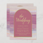 LeahG Dusty Rose Lavender Gold Wedding Einladung (Vorne/Hinten)