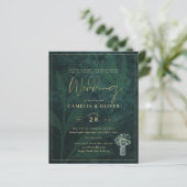 LeahG Emerald Forest Green Wedding INVITE (Stehend Vorderseite)