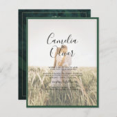 LeahG Emerald Forest Green Wedding INVITE (Vorne/Hinten)