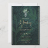 LeahG Emerald Forest Green Wedding INVITE Einladung (Vorderseite)