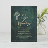 LeahG Emerald Forest Green Wedding INVITE Einladung (Stehend Vorderseite)