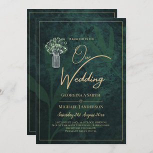 LeahG Emerald Forest Green Wedding INVITE Einladung