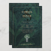 LeahG Emerald Forest Green Wedding INVITE Einladung (Vorne/Hinten)