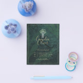 LeahG Emerald Forest Green Wedding INVITE Flyer (Einzeln)